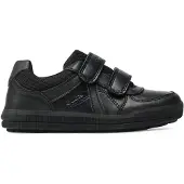 Geox J Arzach K der Doppelte Riemen Lässige Leder Schuhe Schwarz – 11,5 UK - 30 EU - 12 US / Schwarz
