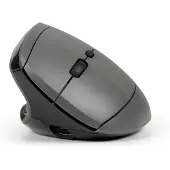 BakkerElkhuizen MidWay mouse Left, Linkshändig, Vertikale Ausführung, Optisch, RF Wireless + Bluetooth + USB Type-C, 2400 DPI, Grau, Schwarz