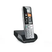 Gigaset COMFORT 500, DECT-Telefon, Kabelloses Mobilteil, Freisprecheinrichtung, 200 Eintragungen, Anrufer-Identifikation, Schwarz, Silber