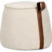 Natur24 Pouf Anila 50 x 41.5 x 50 cm Polyester Polyurethan MDF Beige