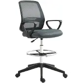 Vinsetto Bürostuhl Ergonomischer Schreibtischstuhl mit Armlehnen, Fußring
