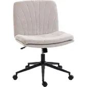 HOMCOM Homeoffice Stuhl Höhenverstellbar Schreibtischstuhl mit Leinenoptik Beige