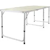 Toboli Campingtisch klappbar 180x60x70cm höhenverstellbar 54/61/70cm Klapptisch Aluminiumrahmen und Tischplatte aus MDF tragbarer Multifunktionstisch Buffettisch Camping Tisch Garten faltbar