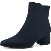 Marco Tozzi Damen Stiefelette samtig weich Blockabsatz 2-25364-43, Größe:41 EU, Farbe:Blau