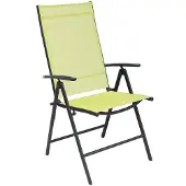 Linder Exclusiv GmbH Klappsessel 7 Positionen Gartenstuhl Gartenmöbel Liegesessel verstellbar Gelbgrün