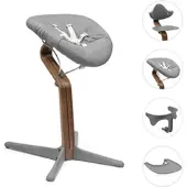 Stokke Nomi Bundle Hochstuhl Walnuss inkl. Newbornset, Babyset und Tray, grau