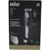 Braun BeardTrimmer 9 BT9560, Akku, Schwarz, Grau