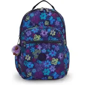 Kipling Seoul Lap Schulrucksack - 15" Laptopfach - dark flower stamp