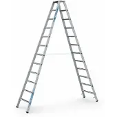 Zarges gebördelte Stehleiter, eloxiert Saferstep B 2x12 Stufen