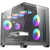 Darkflash B275 PRO PC-Gehäuse, schwarz, RGB, ATX-Midi-Tower mit 6 Lüftern