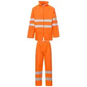 Payper Regenanzug PolyurethanBeschichtung "HI-VI RAINSET" - Fluoorange XL