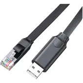 Semoic USB-auf-RJ45-Konsolenkabel, RS232-Seriell-Adapter für Laptop-Computer, USB-RJ45-8P8C-Konverter-Konsolenkabel, 300 cm