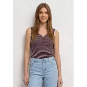 Street One Shirttop Sommertop mit V-Neck und Streifen