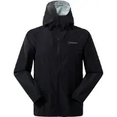 Berghaus Funktionsjacke "M DELUGE PRO 3.0 JKT", Herren, Gr. S, schwarz (jet schwarz), Obermaterial: 100% Polyester, Jacken Funktionsjacke, mit Sturmklappe, atmungsaktiv, wasserdicht, aus Polyester