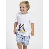 Bluey Pyjama, Weiß/Blau, 110-116