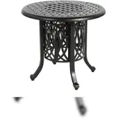 MODFU Outdoor-Beistelltisch Aluminium Bronze mit Eiseimer, wasserabweisend, rostbeständig, Ø55x49 cm