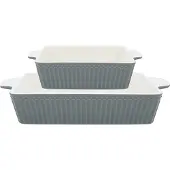 Greengate Auflaufform ALICE STONE GREY Grau 2er Set Klein | Gr.: onesize