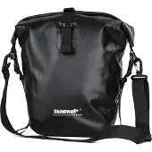 Rhinowalk Fahrradtasche RK19663 Schwarz Wasserdichte Gepäckträgertasche mit Schultergurt 30x31x15,5 cm