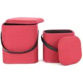 Kayoom Hocker Arabella 2erSet in rot - schwarz | Gr.: onesize