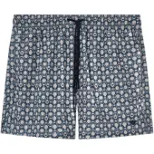 Emporio Armani für Herren. EM000583_AF20439 Kurze Badehose mit gemischten Marine-Prints (M), Strandbekleidung, Polyester