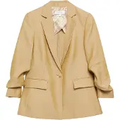 Comma Blazer aus Leinenmix mit gerafftem Ärmel