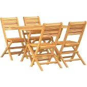 vidaXL 5-tlg. Garten-Essgruppe Massivholz Teak