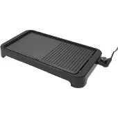 Arthur Martin Elektrischer Grill – – AMPL204 – 2000 W – Zwei Temperaturzonen – Antihaftbeschichtung – Einstellbares Thermostat – Schwarz
