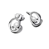 Pandora 293295C01 Damenohrringe Oval mit Perle Silber