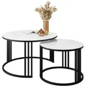 Lookway Runder Couchtisch 2in1 LORI GLASS