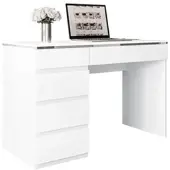 Lookway SCHREIBTISCH AURORA SILVER mit Schubladen