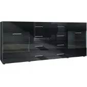 Vladon SIDEBOARD Carlos Schwarz Hochglanz