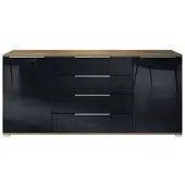Vladon SIDEBOARD Linio Schwarz Hochglanz