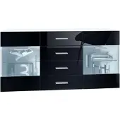Vladon SIDEBOARD Carlos Schwarz Hochglanz