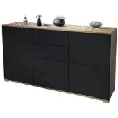 Vladon SIDEBOARD Rova Schwarz matt