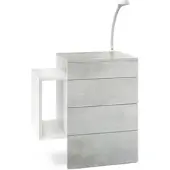 Vladon NACHTTISCH Queens Front in Beton Oxid Optik