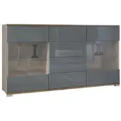 Vladon SIDEBOARD Bari Grau Hochglanz