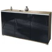 Vladon SIDEBOARD Faro Schwarz Hochglanz