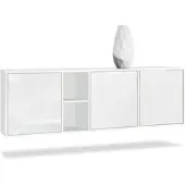 Vladon SIDEBOARD Cuba Türen in Weiß Hochglanz