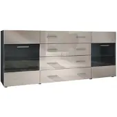 Vladon SIDEBOARD Carlos Sandgrau Hochglanz