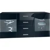 Vladon SIDEBOARD Carlos Schwarz Hochglanz
