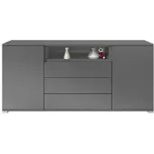Vladon SIDEBOARD Skadu Grau Hochglanz