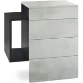 Vladon NACHTTISCH Queens Front in Beton Oxid Optik
