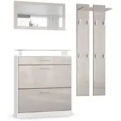 Vladon GARDEROBE Loret Front in Sandgrau Hochglanz