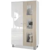 Vladon VITRINE Denjo Tür in Eiche sägerau