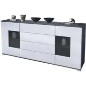 Vladon SIDEBOARD Grömitz Weiß Hochglanz