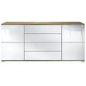 Vladon SIDEBOARD Rova Weiß Hochglanz