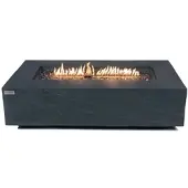Elementi Feuertisch CAPETOWN Feuerstelle aus Beton - Komplett-Set, wetterbeständig, Schieferschwarz 142x81x38cm