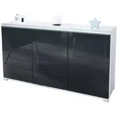 Vladon SIDEBOARD Faro Schwarz Hochglanz