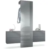 Vladon GARDEROBE Carlton Paneel in Grau Hochglanz