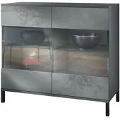 Vladon KOMMODE Bari Beton Dunkel Optik